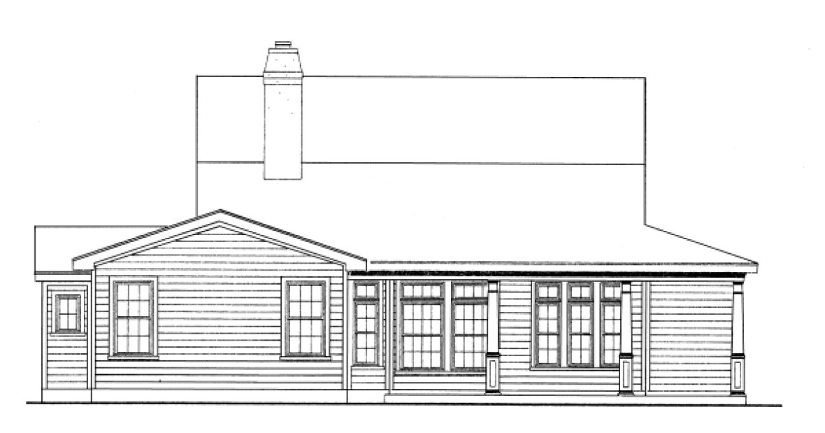 Rear Elevation for House Plan #477700