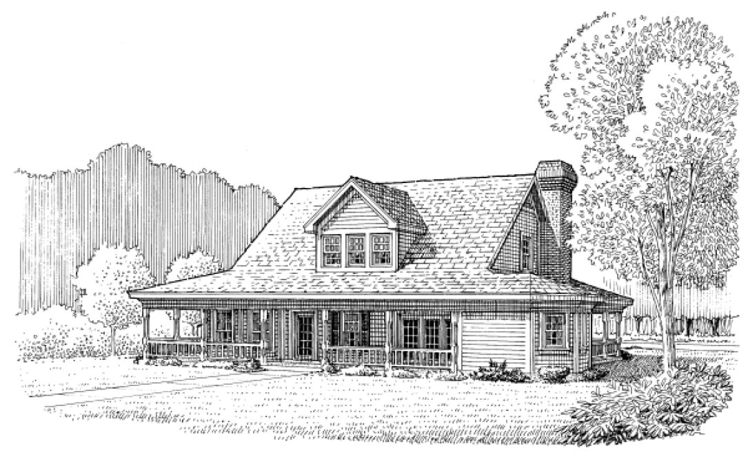 Rear Elevation for House Plan #478800