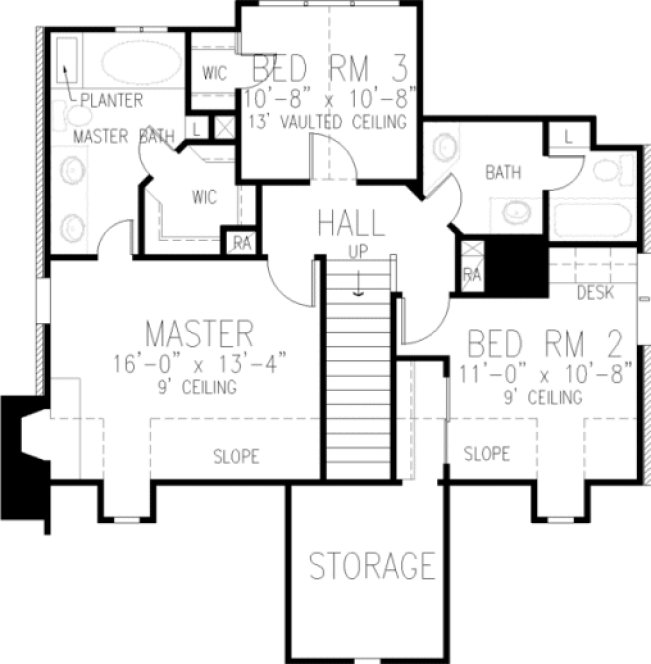 Second Floor Plan for House Plan #470900