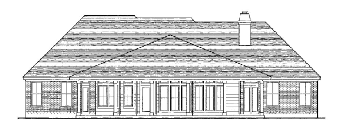 Rear Elevation for House Plan #473010