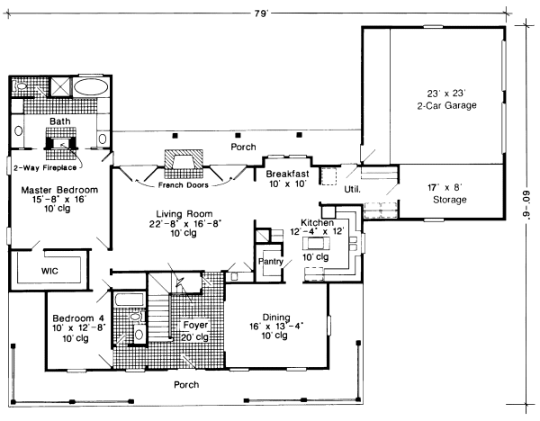 Main Floor Plan for House Plan #475010