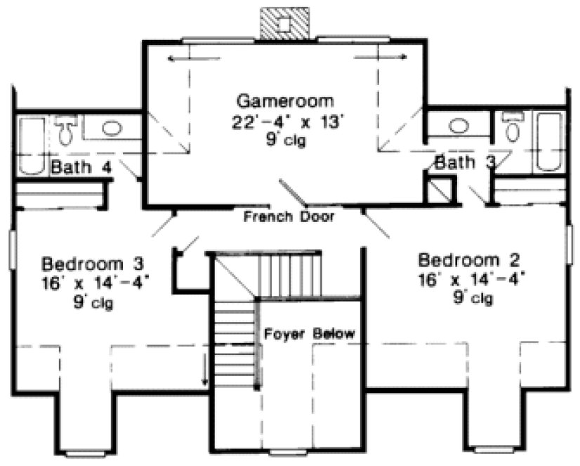 Second Floor Plan for House Plan #475010