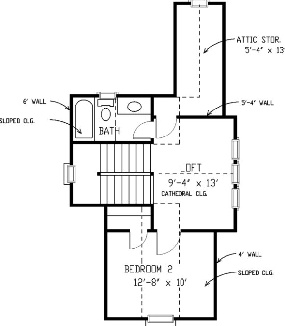 Second Floor Plan for House Plan #473210