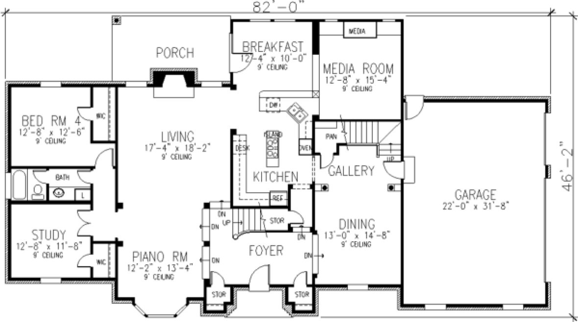 Main Floor Plan for House Plan #471310