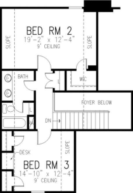 Second Floor Plan for House Plan #476410