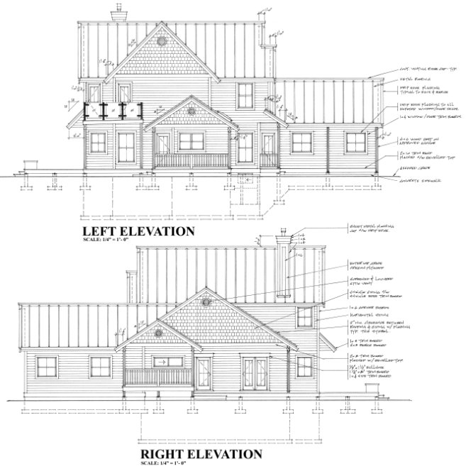 Left Elevation for House Plan #264062