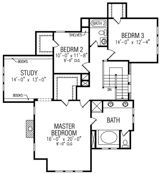 Second Floor Plan for House Plan #472510