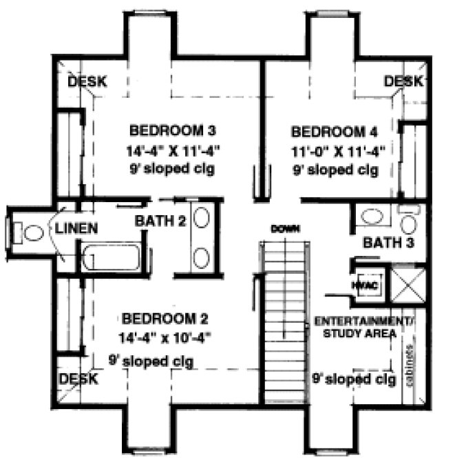 Second Floor Plan for House Plan #472810