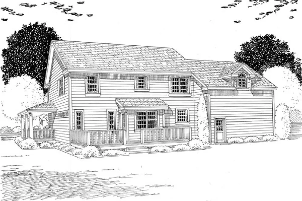 Rear Elevation for House Plan #182374