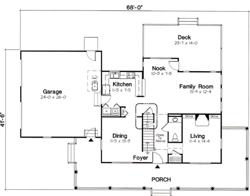 Main Floor Plan for House Plan #182374