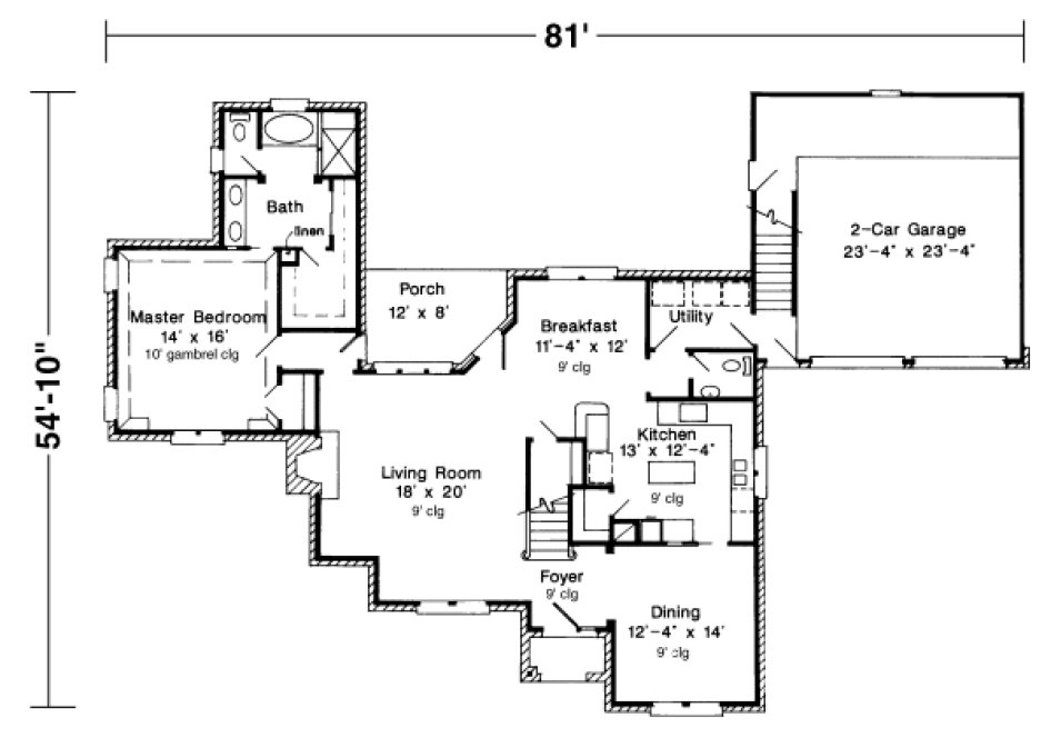 Main Floor Plan for House Plan #473910