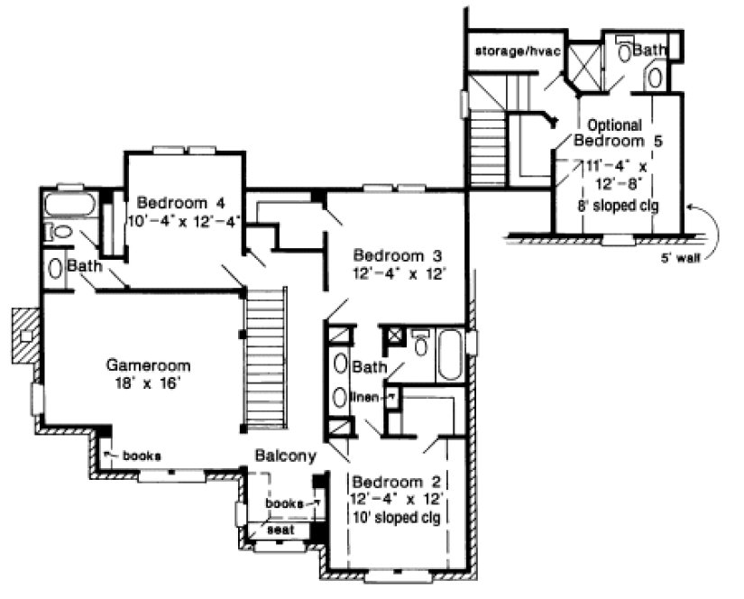 Second Floor Plan for House Plan #473910