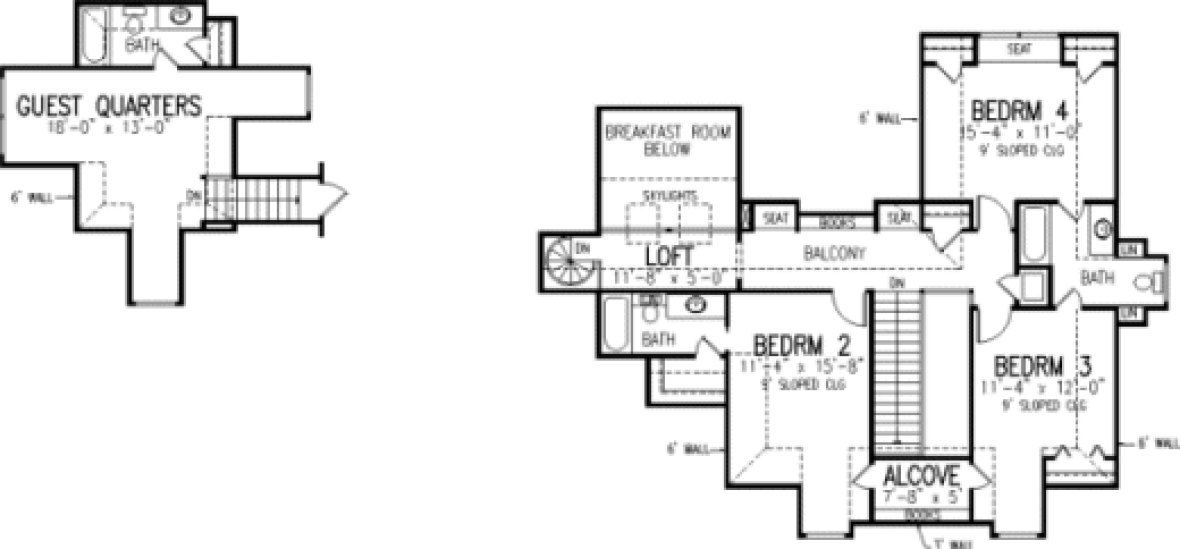 Second Floor Plan for House Plan #476020