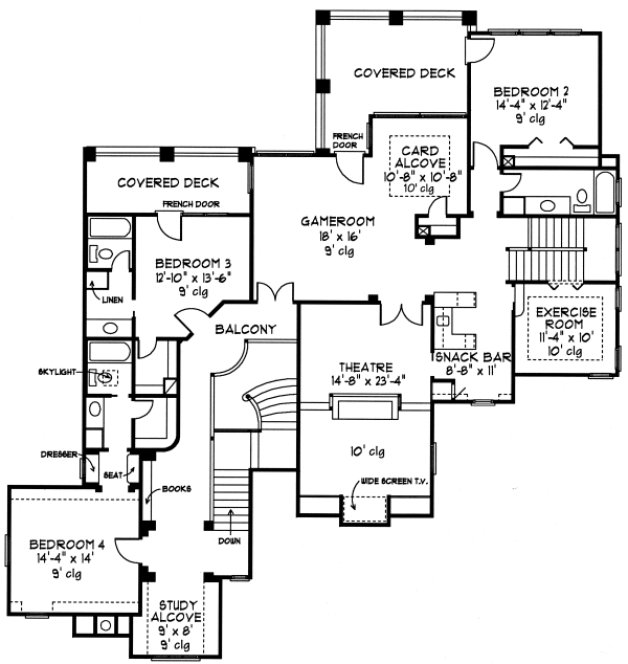 Second Floor Plan for House Plan #475120