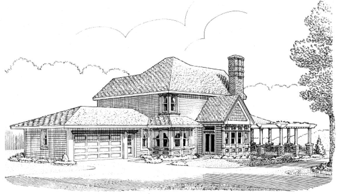 Left Elevation for House Plan #470215