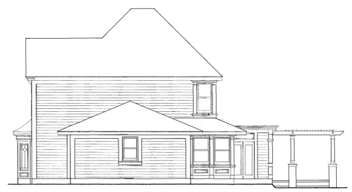 Rear Elevation for House Plan #470215