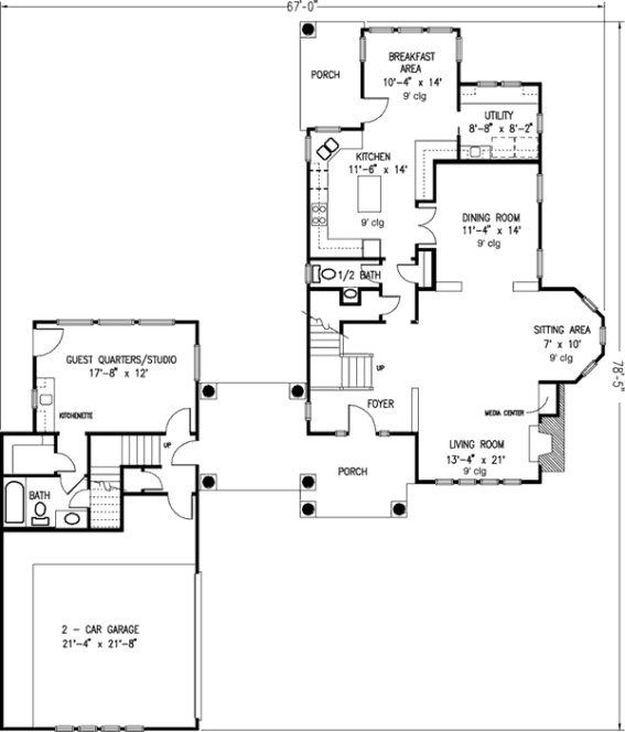 Main Floor Plan for House Plan #472220