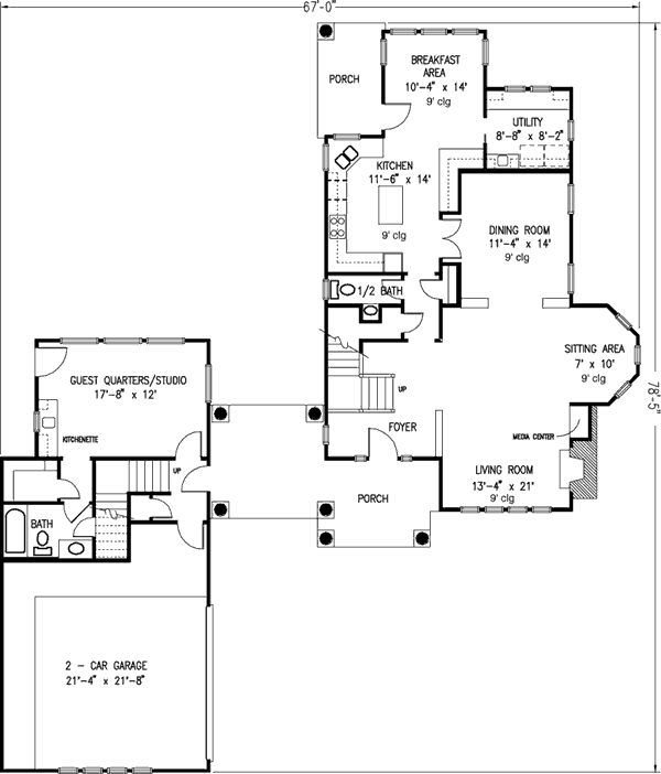 Main Floor Plan for House Plan #472220