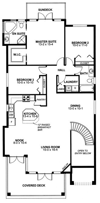 Main Floor Plan for House Plan #195040
