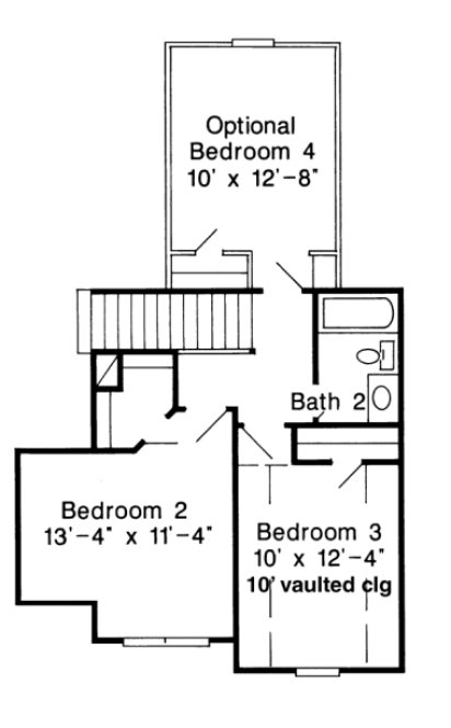 Second Floor Plan for House Plan #477520