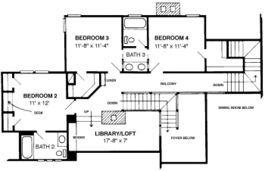 Second Floor Plan for House Plan #472620
