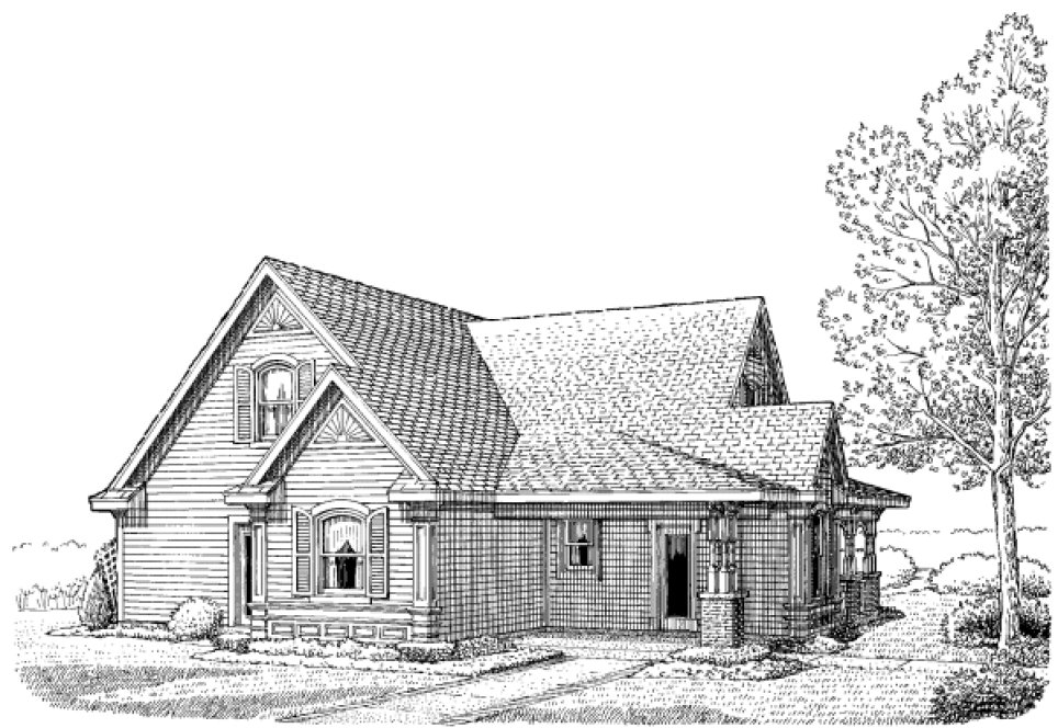 Rear Elevation for House Plan #478620