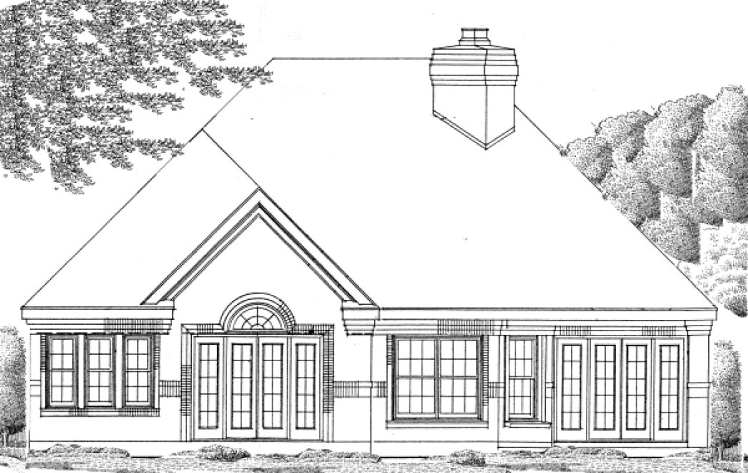Rear Elevation for House Plan #472720