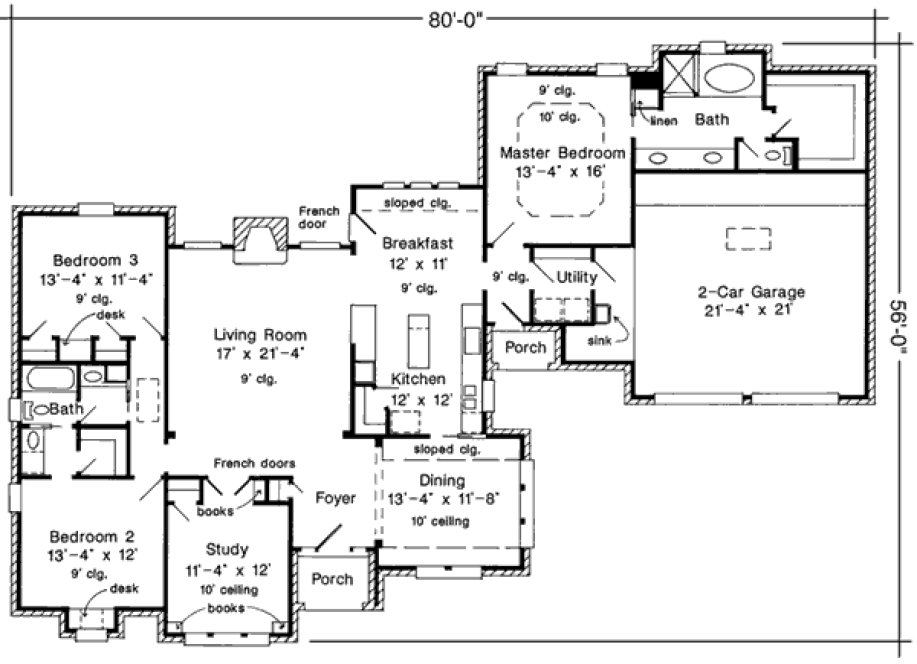 Main Floor Plan for House Plan #474720