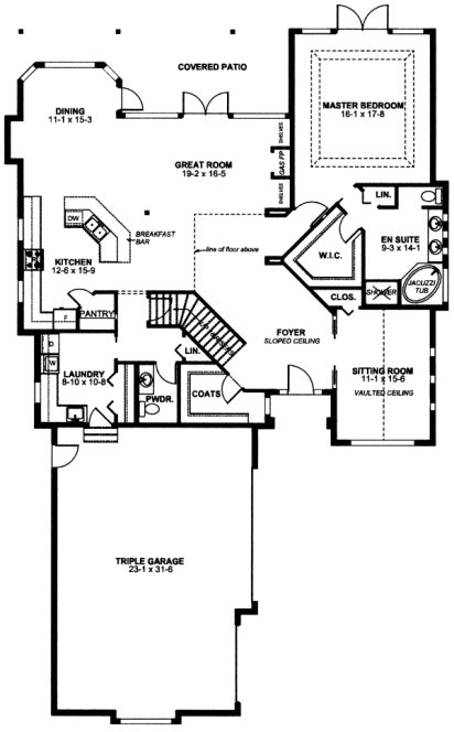 Main Floor Plan for House Plan #195008