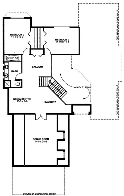 Second Floor Plan for House Plan #195008