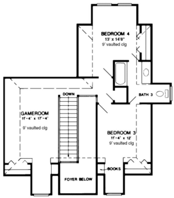 Second Floor Plan for House Plan #478030