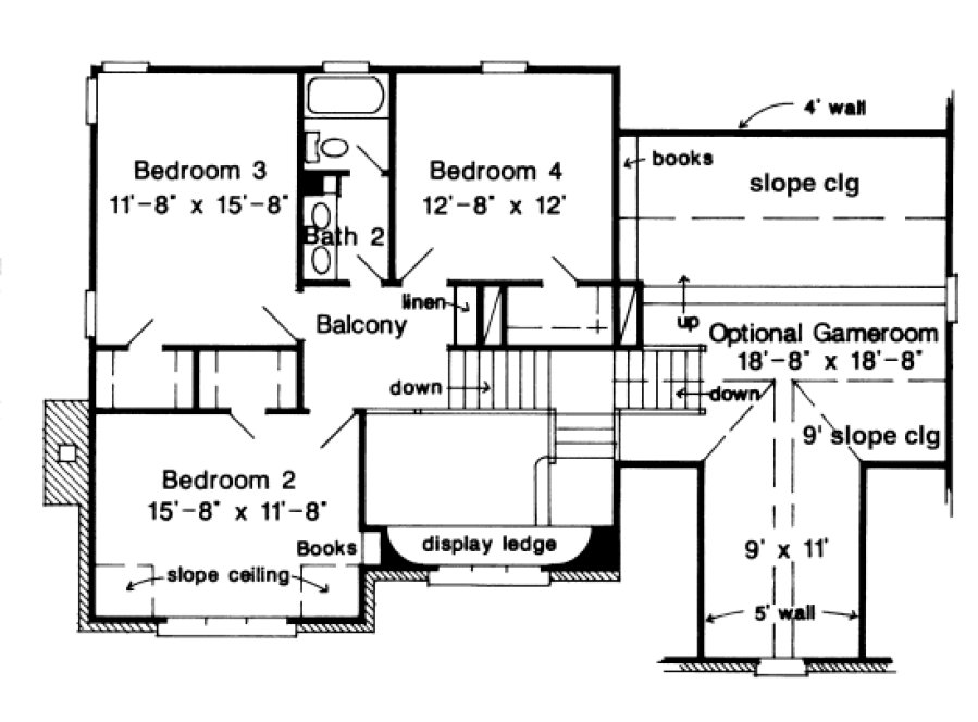 Second Floor Plan for House Plan #477330