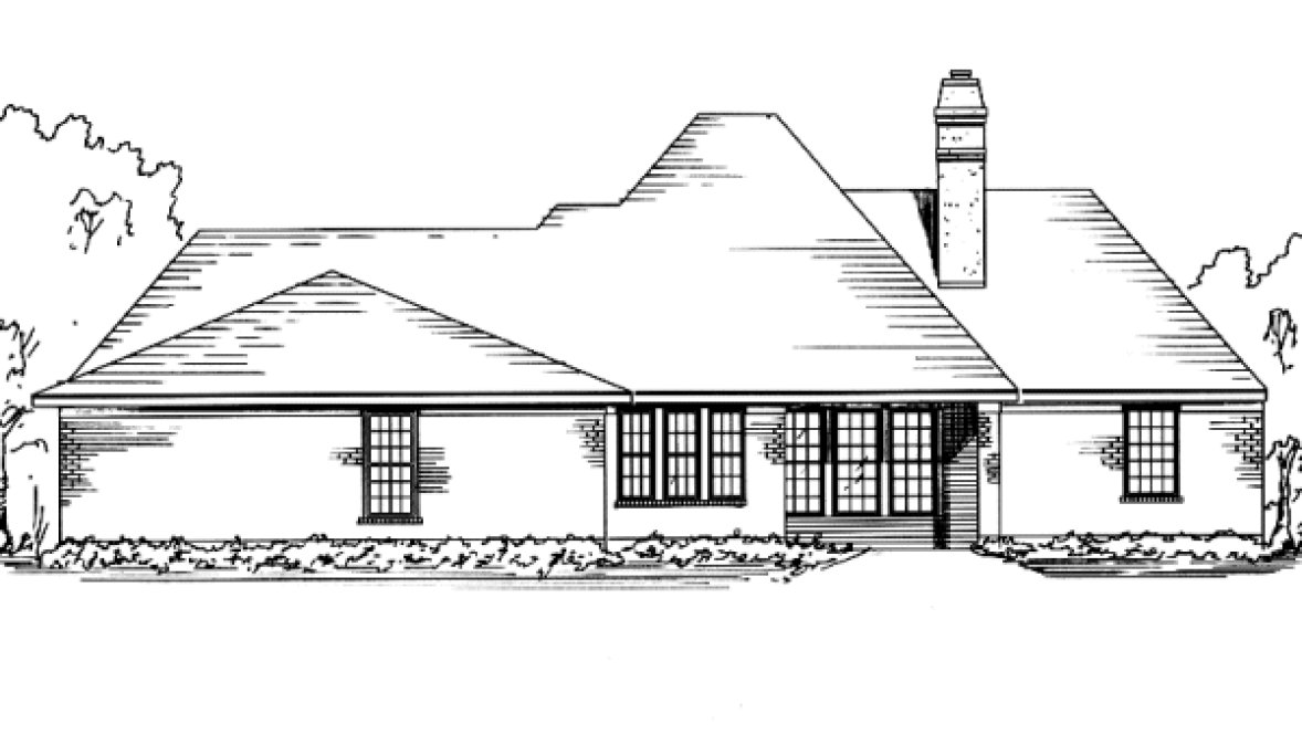 Rear Elevation for House Plan #479330