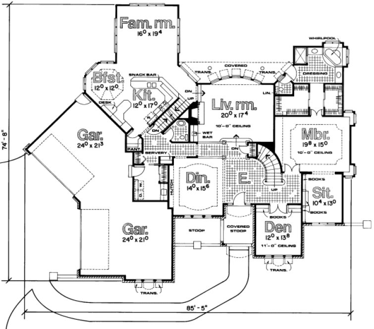 Main Floor Plan for House Plan #153372