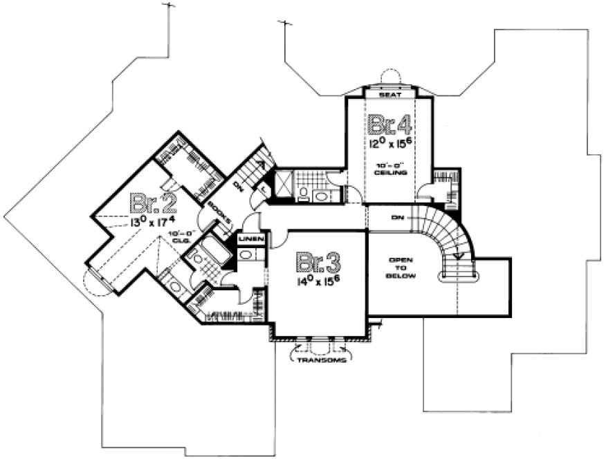 Second Floor Plan for House Plan #153372