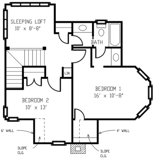 Second Floor Plan for House Plan #475040