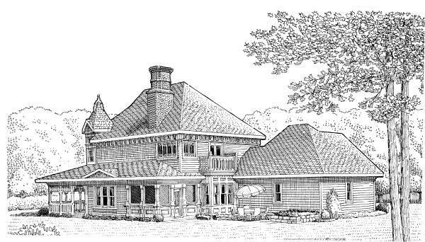 Rear Elevation for House Plan #478340
