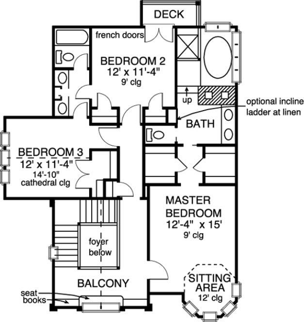 Second Floor Plan for House Plan #478340