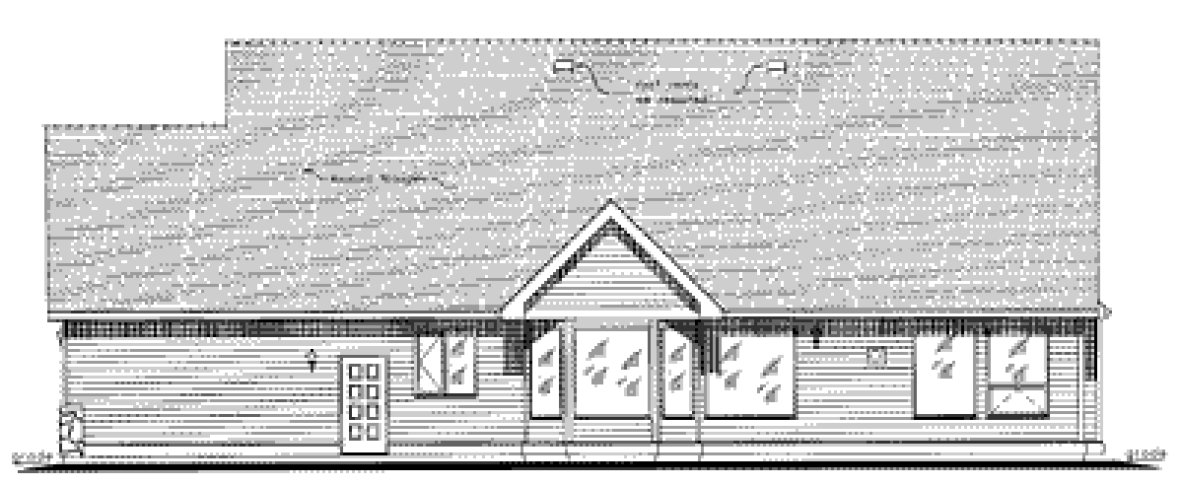 Rear Elevation for House Plan #132444