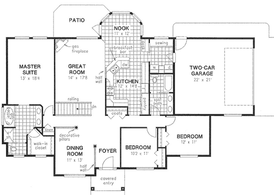 Main Floor Plan for House Plan #132444