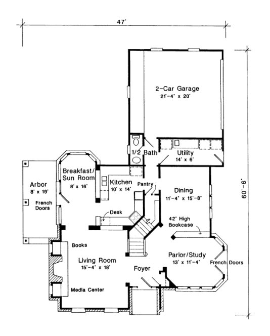 Main Floor Plan for House Plan #470270