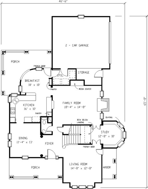 Main Floor Plan for House Plan #474770