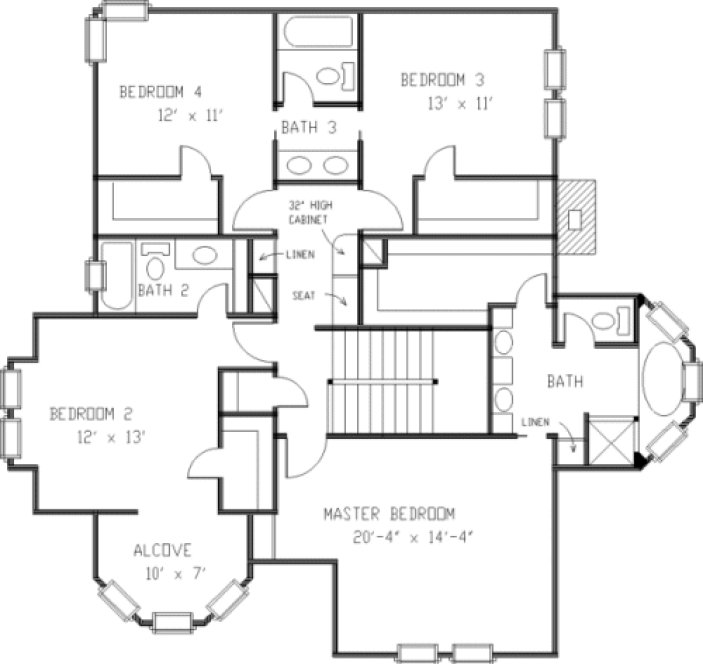 Second Floor Plan for House Plan #474770