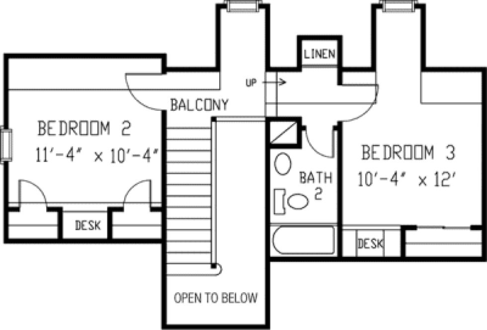 Second Floor Plan for House Plan #478180