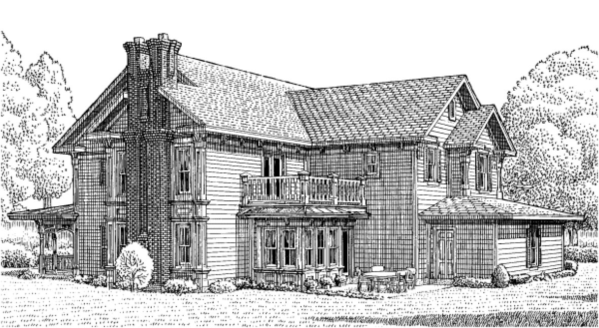 Rear Elevation for House Plan #471480