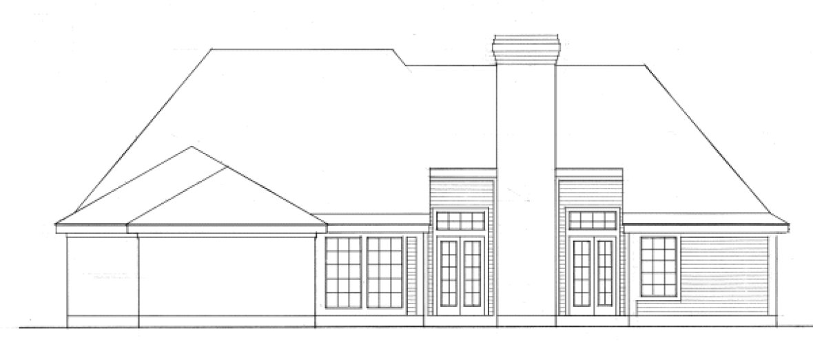 Rear Elevation for House Plan #471580