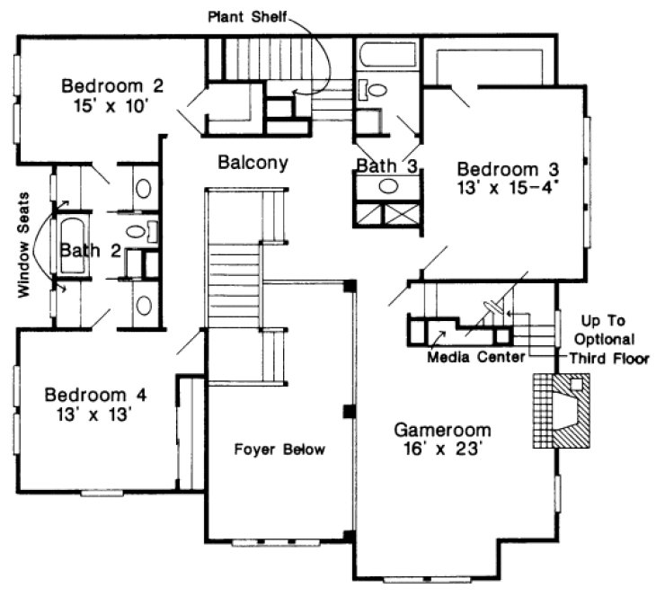 Second Floor Plan for House Plan #474580