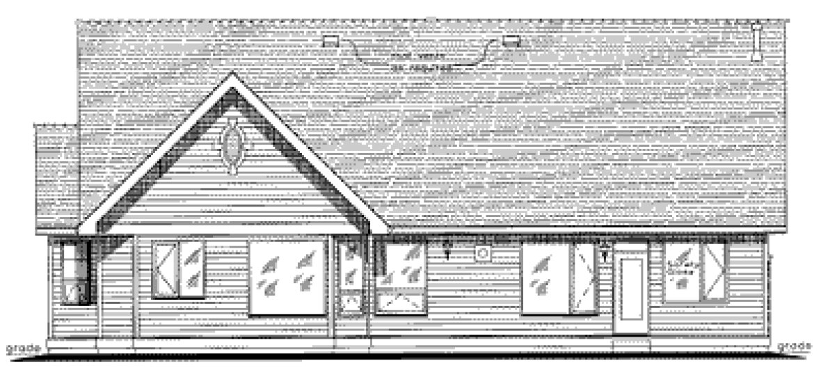 Rear Elevation for House Plan #134444