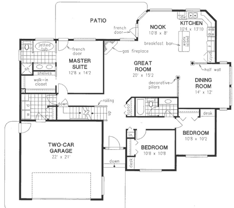 Main Floor Plan for House Plan #134444
