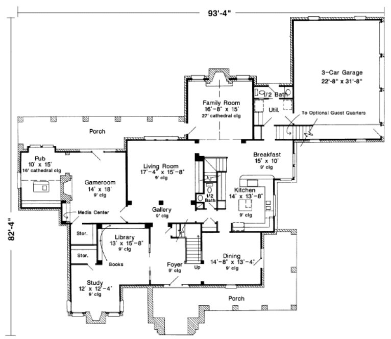 Main Floor Plan for House Plan #474780